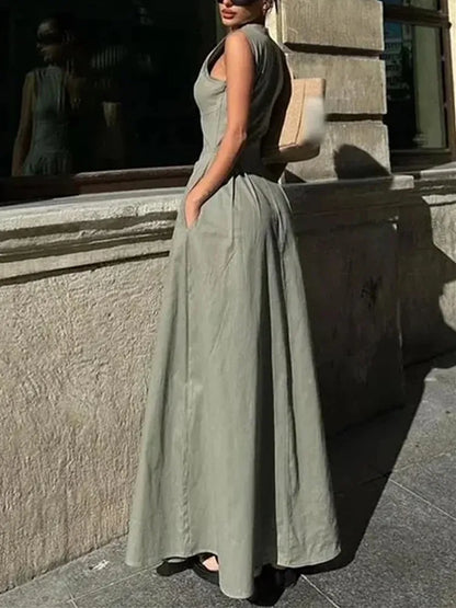 Vestiddo largo plisado